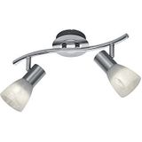 Trio Leuchten LED plafondlamp ""Levisto"" in mat nikkel, glas albastkleurig wit 871010207