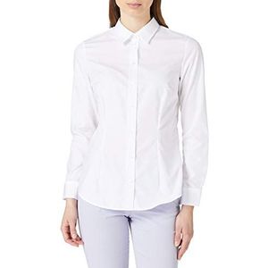 Seidensticker Damesblouse - City blouse - strijkvrij - hemdblousekraag - slim fit - lange mouwen - 100% katoen, wit, 38