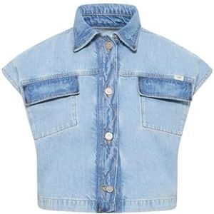 MUSTANG Damesstijl Derby Denim Vest Jeans Vest, middenblauw 411, XL