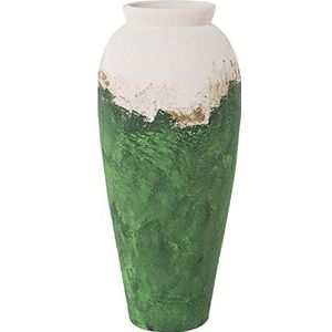 Vloervaas van keramiek in groen, goud en wit, 60 x 25 x 25 cm
