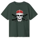 NAME IT - NKMNOTTI - T-shirt - Donkergroen - Rood - Zwart - Wit