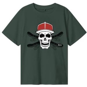 NAME IT - NKMNOTTI - T-shirt - Donkergroen - Rood - Zwart - Wit