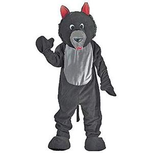 Dress Up America Adult Black Wolf Mascot Costume - Volwassenen One Size