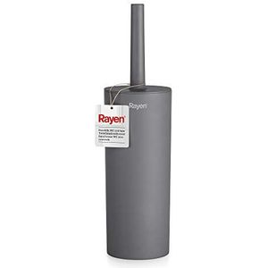 Rayen Toiletborstel met deksel, grijs, 37 x 9,2 cm