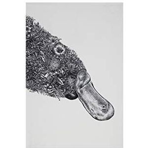 Maxwell & Williams Marini Ferlazzo Theedoek met Vogelbekdier, 100% Katoenen Keukendoek, Wit, 50 x 70 Centimeter
