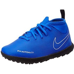 Nike Jr. Phantom Vision Club Dynamic Fit Turf voetbalschoenen voor kinderen, uniseks, Blauw Racer Blue Black Metallic Silv 400, 35 EU