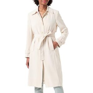 Taifun Trenchcoat voor dames, met plissé-rug, lange mouwen, armgrendel, effen kleuren, Warm zand., 42