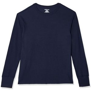 Fruit of the Loom Heren Heren Wafel Thermische Crew Top Pyjama, marineblauw, M