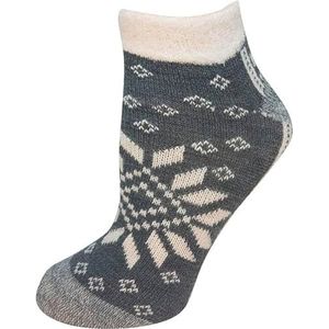 YakTrax Unisex Cabin Socks Low Cut Slipper, Wit, Zwart, Medium UK, Wit Zwart, Medium