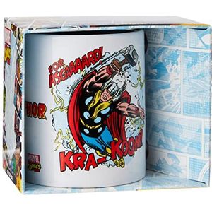 Pyramid International"" Marvel Retro (Thor-for Asgard) Officiële Boxed Keramische koffie-/theemok, Papier, Multi-Colour, 11 x 11 x 1,3 cm