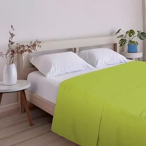ECOMMERC3 Extra zacht en comfortabel laken voor bedden van 135 cm, pistachekleurig, gemaakt in Spanje, ademend, onderhoudsarm