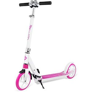 BELEEV Scooters voor kinderen, opvouwbare step met 2 wielen, grote 200 mm wielen, sport, forenzensteppen voor volwassenen en tieners, roze, één maat