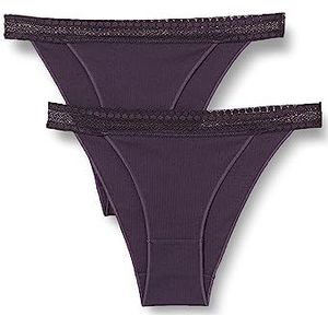 Sloggi Dames GO Ribbed C2P Tanga, Blueberry, M, blueberry, M