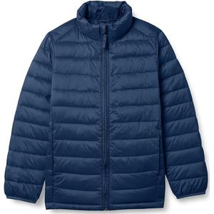 Amazon Essentials Lichtgewicht waterbestendige opvouwbare pufferjas voor jongens, marineblauw, groot