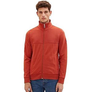 TOM TAILOR Heren sweatjack met opstaande kraag, 14302-velvet rood, M, 14302-fluweel rood, M