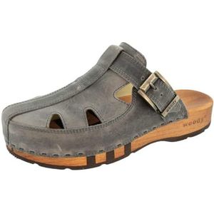 Woody Heren Freddy houten schoen, grijs, 45 EU, grijs, 45 EU