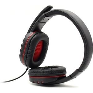 PRENDELUZ Rode gaming-hoofdtelefoon voor lange speeluren, hoofdtelefoon met kabel en microfoon