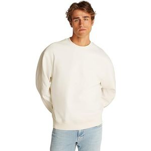 CK JEANS Heren LOGO TAPE CREW NECK J30J327230, Wit (Tofu), S, Wit (Tofu), S