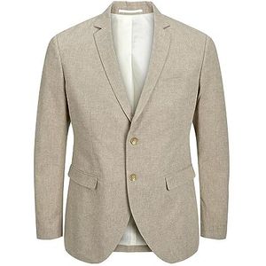 JACK & JONES Heren Jprriviera Linen Blazer Slim Fit Sn Kostuumjas, Beige/Fit: slim fit, 56