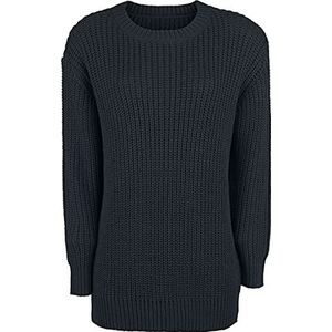 Urban Classics Damestrui, basic crew sweater, zwart (black 7), XS