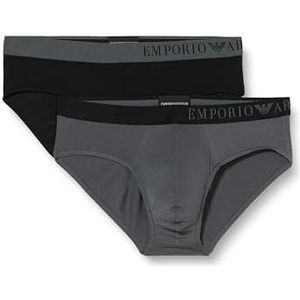 Emporio Armani Herenboxershort (verpakking van 2 stuks), zwart/antraciet, M