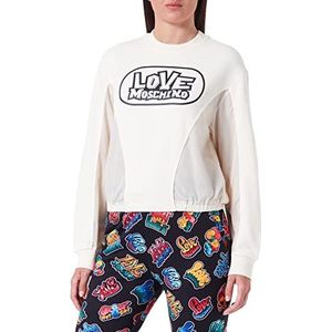 Love Moschino Dames ronde hals skate print sweatshirt, crème, 38