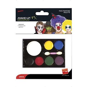 Smiffys Make-Up FX, 7 Colour Palette, Grease, with Facepaints & Applicator