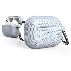 U by UAG [U] DOT Soft-Touch siliconen hoes Apple Airpods Pro Case [Wireless Charging compatibel (LED zichtbaar), getextureerd ontwerp, Lightning-connector afdekking, karabijnhaak] zacht blauw