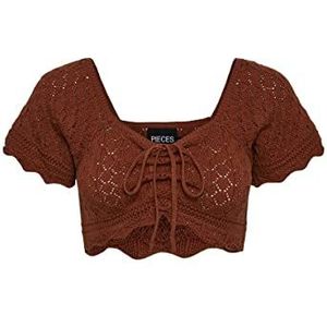 PIECES Pcbluma Ss Knit Top Bc Sww gebreid shirt voor dames, COCONUT SHELL, XS