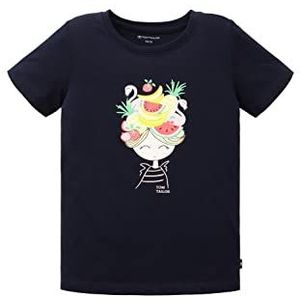 TOM TAILOR T-shirt voor meisjes en kinderen met print, 10668 - Sky Captain Blue, 92 cm