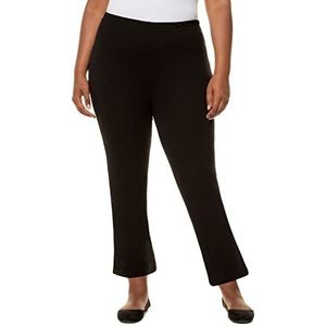 Ulla Popken Dames grote maten plus size yogabroek 7/8 lengte, tot maat 66/68 701136, zwart, 45W x 32L