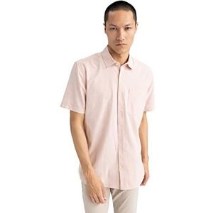 DeFacto Kurazarm hemd voor heren met korte mouwen, roze, M