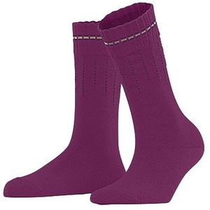 FALKE Dames Neon Knit Duurzaam Biologisch Katoen Wol Ademend Warm Half hoog met Patroon 1 Paar Sokken, Roze (Pink Orchid 8409), 35-38