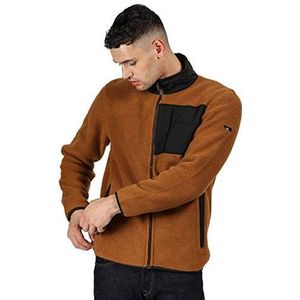 Regatta Heren Cayo Hoogpolig Borg Full-Zip Ripstop Winter Fashion Fleece, Bruin Tan/Zwart, XXXL