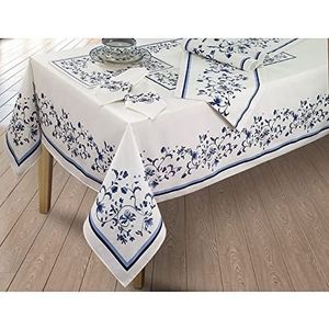 Avanti Linens Spode - tafelkleed, rechthoekig tafelkleed, stijlvolle woondecoratie (152,4 x 213,4 cm, Portofino blauw)