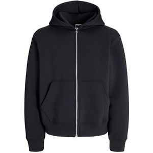 JACK & JONES Jcocover Scuba Sweat Zip Hood Pls - Plus Size, zwart, 4XL