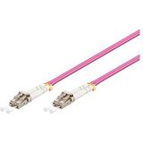Goobay 95933 LWL kabel, multimode (OM4) violet - LC-stekker (UPC) > LC-stekker (UPC) 7.5m roze