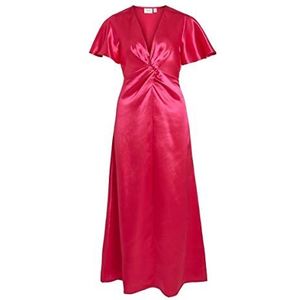 Vila Dames Visitetas V-hals S/S Maxi Dress-Noos Jurk, roze yarrow, 44