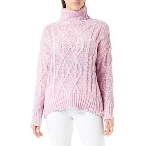 sookie Dames coltrui, trendy gestructureerde pullover polyester PINK ROZE maat XS/S, roze., XS