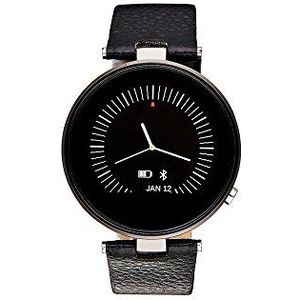 Eclock Uniseks horloge wijzerplaat 40 x 10 mm van zwart kunststof en zwarte rubberen band EK-E1, Zwart, riem