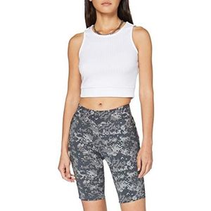 Urban Classics Camo Tech Fietsbroek voor dames, hoge taille, knielange leggings voor vrouwen, verkrijgbaar in vele kleuren, maten XS - 5XL, Dark Digital Camo, L Slank