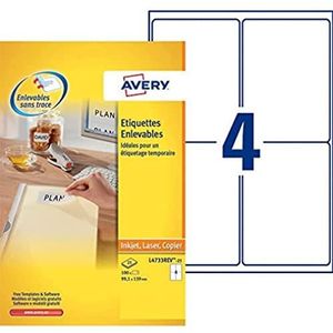 Avery etiketten, 44 x 12 mm, wit, 840 etiketten