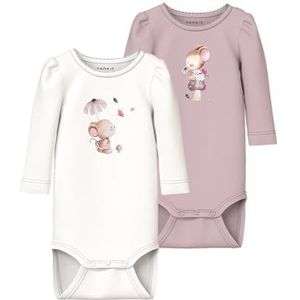 Name It - NbfLotus - Romper L/S - 2-pack - Cloud Danser/Gepolijst