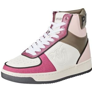 Pinko Baltimore Sneaker gerecycled PU, gymschoenen voor dames, ZRN_Multi.wit/bordeaux/roze, 35 EU, Zrn Multi Wit Bordeaux Roze, 35 EU