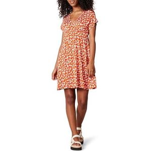 Amazon Essentials Surplice jurk voor dames (verkrijgbaar in grote maten), rode bloemenprint, S