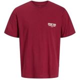 JACK & JONES Shirt 'JORYork'  bordeaux / wit