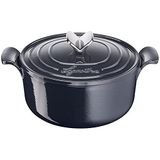 Lagostina Tradition Cocotte van geëmailleerd gietijzer voor lang koken, Ø 22 cm, inductiekookpan, gas en oven tot 220 °C, pan om te stomen en langzaam koken met condensatiedeksel