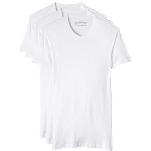 Dim Ecodim T-shirt voor heren, V-hals, comfort, 100% katoen, 3 stuks, Wit, XL