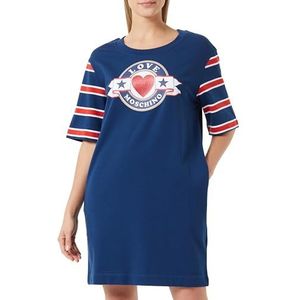 Love Moschino Dames Short-Sleeved Comfort Fit Dress, Blue Red, 48, blauwrood, 48