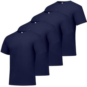 Hanes Heren Shirt (Pack van 4), marineblauw, XL